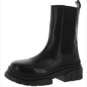 Ash AS-STORM Leather Black Heeled Mid Calf Chelsea Boots - 39